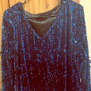 Blue sequin dress